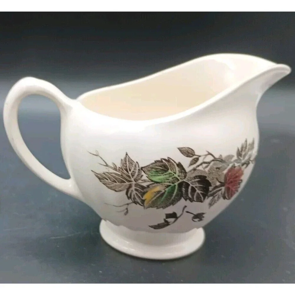 J & G Meakin Welcome Home Creamer Sugar Bowl Lid Autumn Leaves